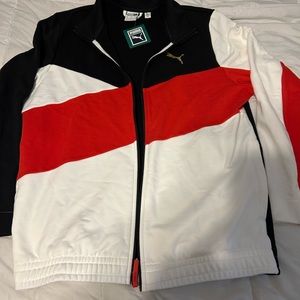 New Red Black and White Active Puma Jacket Size L